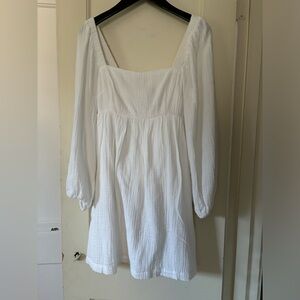 NWT J.Crew White Squareneck soft gauze dress